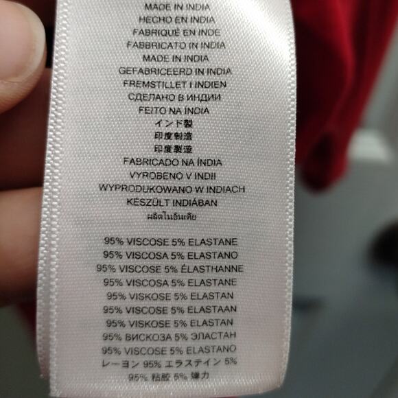 Michael Kors Womens Size XL Red Long Sleeve Jeweled Rhinestone Stretch Tunic Top - Picture 5 of 5